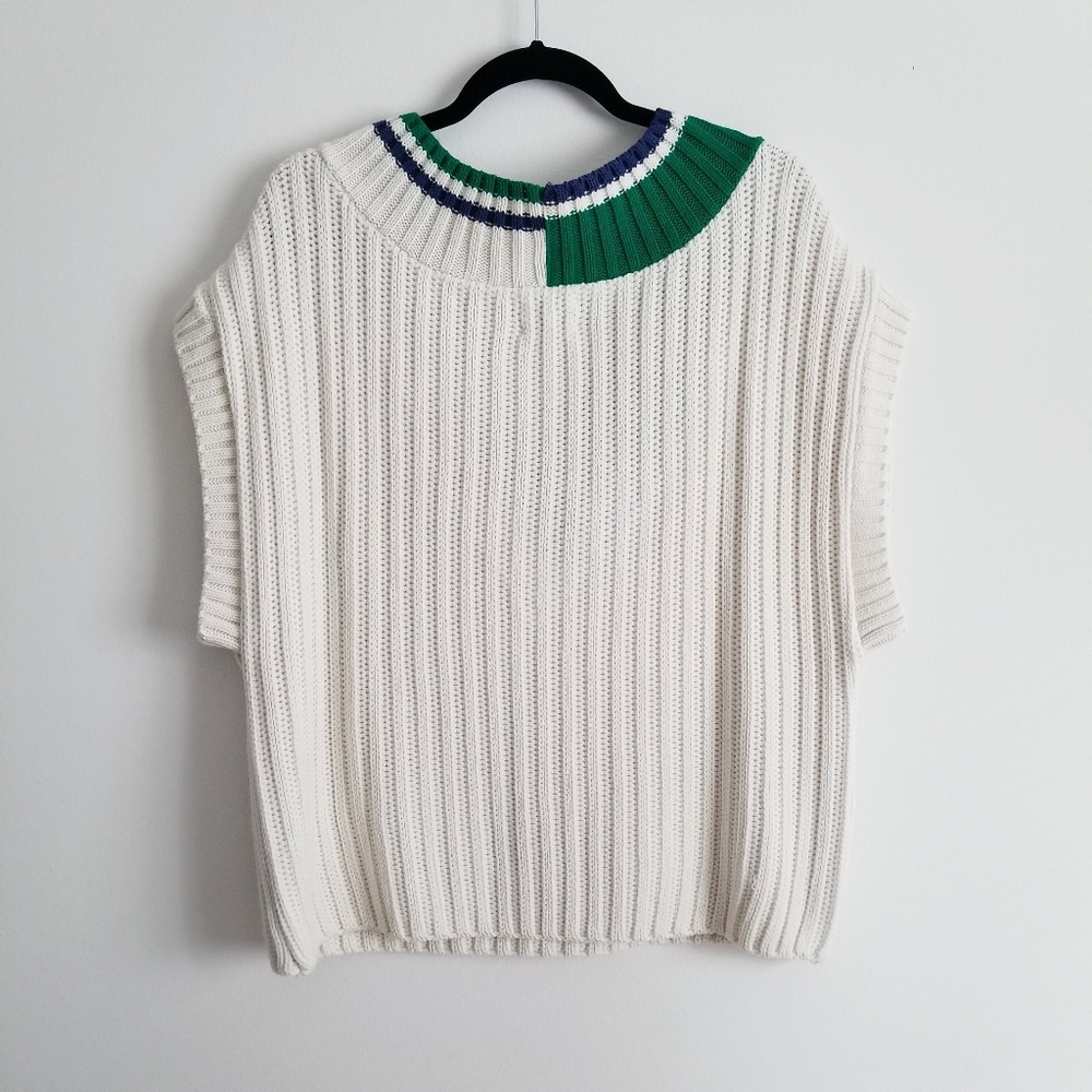 SOLD Asos Design Knit Vest with Stripe Detail - Picture 6 of 7